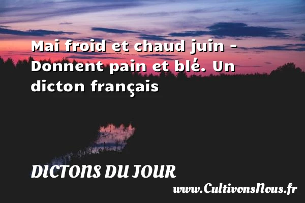 Mai froid et chaud juin – - Dictons du jour