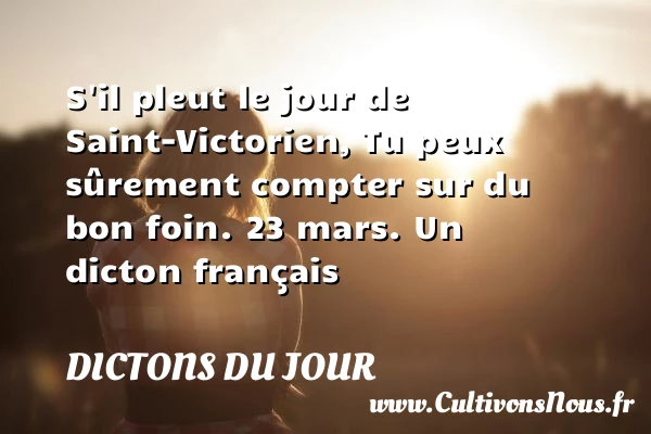 S’il pleut le jour de - Dictons du jour