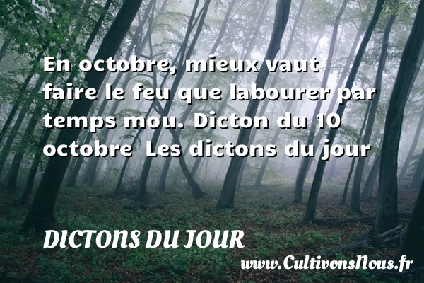 En octobre, mieux vaut faire - Dictons du jour