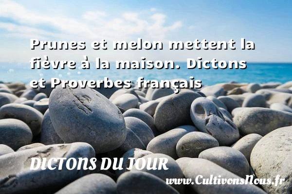 Prunes et melon mettent la - Dictons du jour