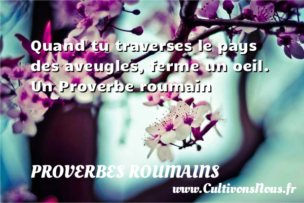Quand tu traverses le pays des aveugles, ferme un - Proverbes roumains - Proverbes philosophiques