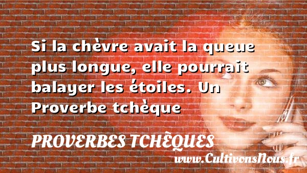 Si la chèvre avait la queue plus longue, elle - Proverbes tchèques