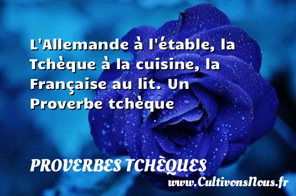 L’Allemande à l’étable, la Tchèque à la cuisine, la Française - Proverbes tchèques