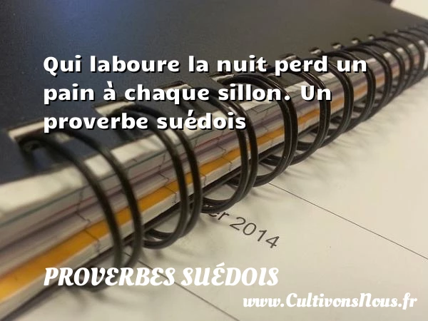 Qui laboure la nuit perd un pain à chaque - Proverbes suédois