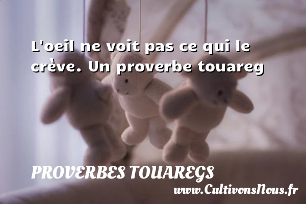 L’oeil ne voit pas ce qui le crève. - Proverbes touaregs