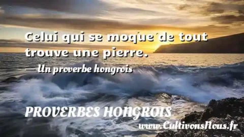 Celui qui se moque de tout trouve une pierre. - Un proverbe hongrois PROVERBES HONGROIS