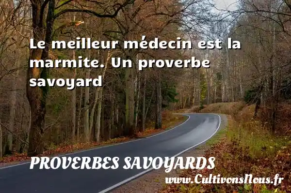 Le meilleur médecin est la marmite. - Proverbes savoyards
