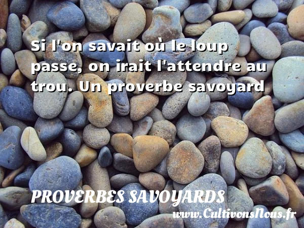 Si l’on savait où le loup passe, on irait l’attendre - Proverbes savoyards - Proverbe attendre