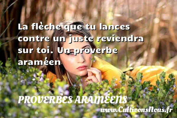 La flèche que tu lances contre un juste - Proverbes araméens