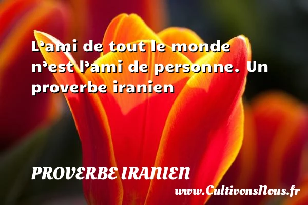 L’ami de tout le monde n’est l’ami de - Proverbe iranien - Proverbes ami