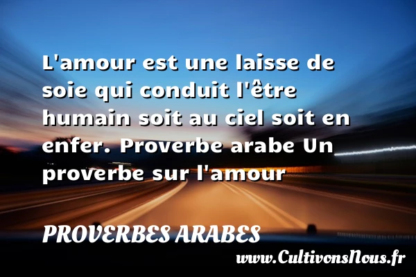 L’amour est une laisse de soie - Proverbes arabes - Proverbe amour