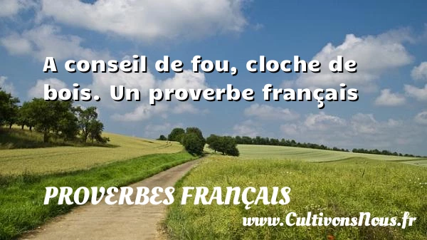 A conseil de fou, - Proverbes français - Proverbe conseil