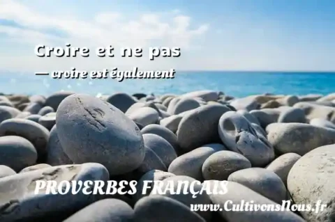 Croire et ne pas - croire est également PROVERBES FRANÇAIS