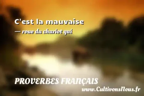 C est la mauvaise - roue du chariot qui PROVERBES FRANÇAIS