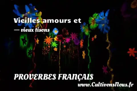 Vieilles amours et - vieux tisons PROVERBES FRANÇAIS