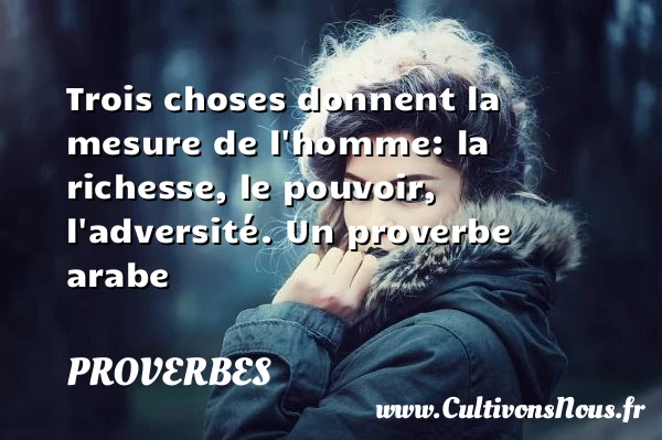 Trois choses donnent la - Proverbes - Proverbes arabes
