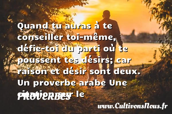 Quand tu auras à te - Proverbes - Proverbes arabes - Proverbe conseil