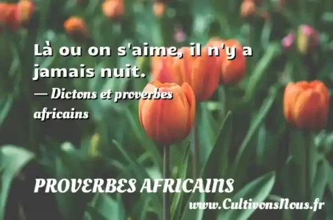 Là ou on s aime, il n y a jamais nuit. - Dictons et proverbes africains  PROVERBES AFRICAINS
