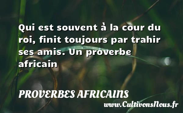 Qui est souvent à la cour du - Proverbes africains
