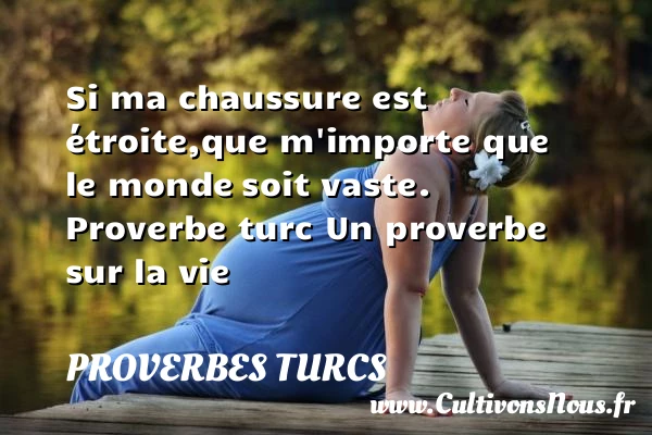 Si ma chaussure est étroite, - Proverbes turcs - Proverbes vie