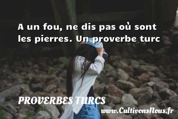 A un fou, ne dis pas où sont - Proverbes turcs