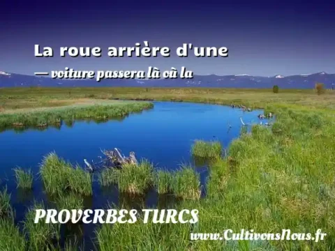 La roue arrière d une - voiture passera là où la PROVERBES TURCS