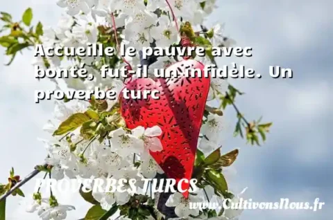 Accueille le pauvre avec bonté, fut-il un infidèle. Un proverbe turc PROVERBES TURCS