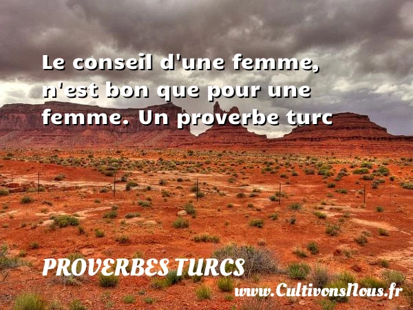 Le conseil d’une femme, - Proverbes turcs - Proverbe conseil
