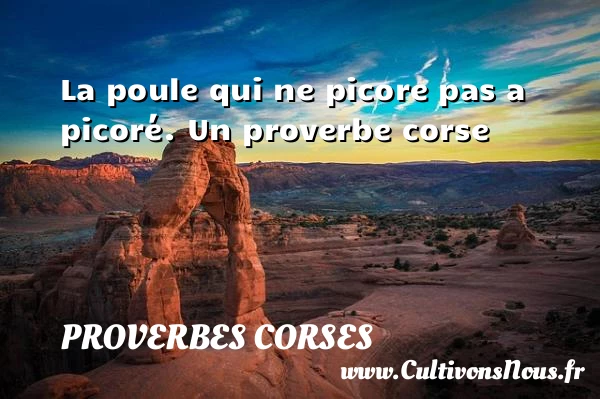 La poule qui ne picore pas a - Proverbes corses