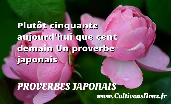 Plutôt cinquante - Proverbes japonais