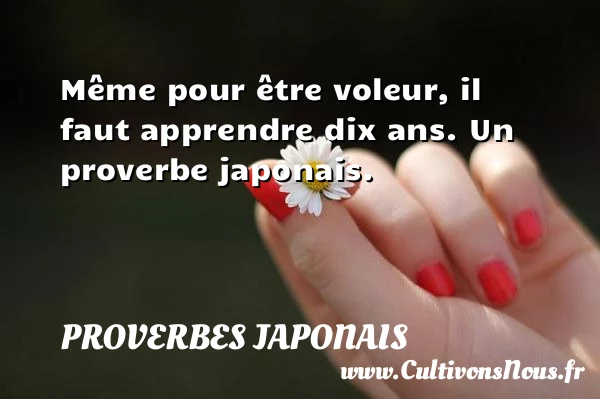 Même pour être - Proverbes japonais - Proverbe apprendre