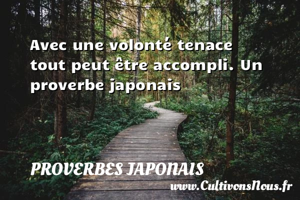 Avec une volonté - Proverbes japonais