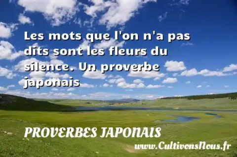 Les mots que l on n a pas dits sont les fleurs du silence. Un proverbe japonais PROVERBES JAPONAIS