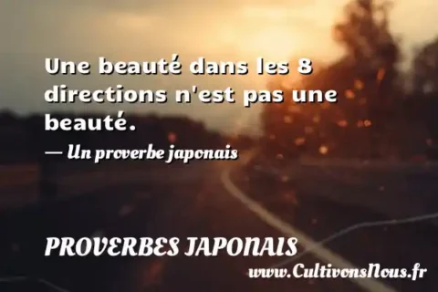Une beauté dans les 8 directions n est pas une beauté. - Un proverbe japonais PROVERBES JAPONAIS