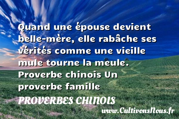 Quand une épouse devient - proverbes chinois - Citation famille