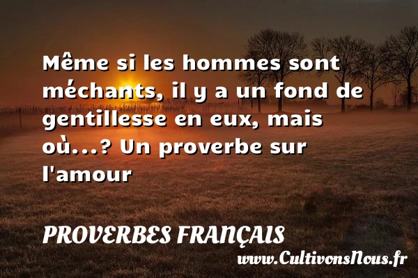 Même si les hommes sont méchants - Proverbes français - Proverbe amour