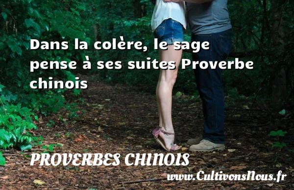 Dans la colère - proverbes chinois - Proverbe colère
