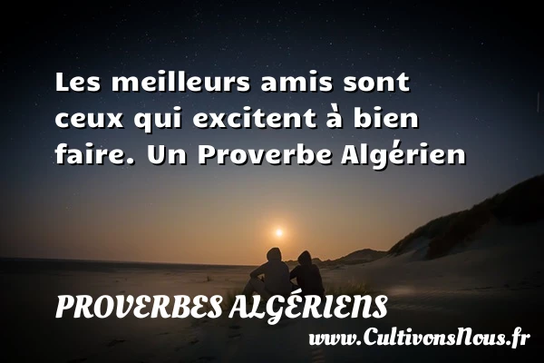 Les meilleurs amis sont ceux qui excitent à bien - Proverbes Algériens - Proverbes fun
