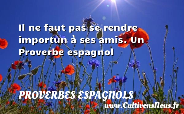 Il ne faut pas se rendre importun à - Proverbes espagnols - Proverbes philosophiques
