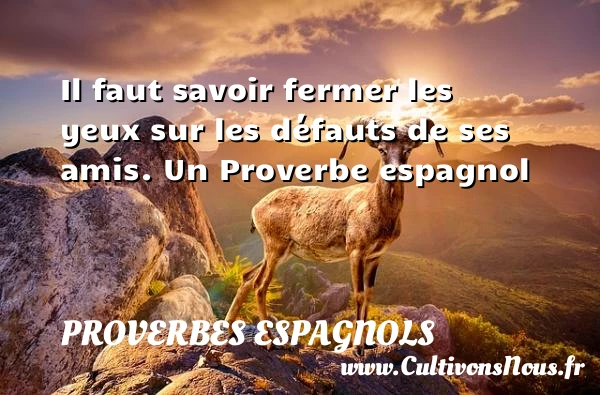 Il faut savoir fermer les yeux sur les - Proverbes espagnols - Proverbes vie