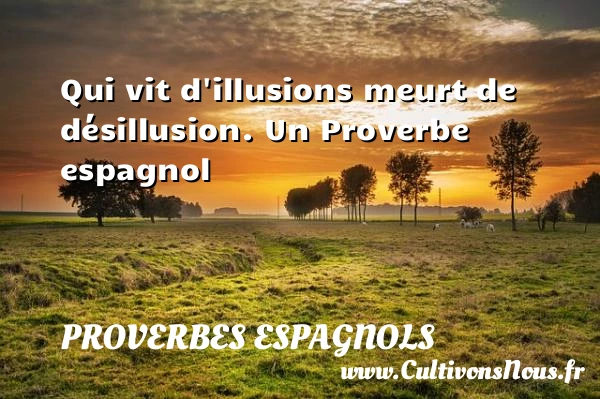 Qui vit d’illusions meurt de désillusion. - Proverbes espagnols - Devise - Proverbes philosophiques