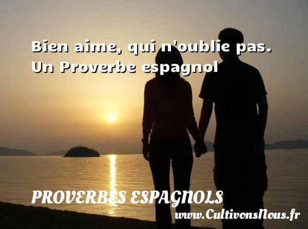Bien aime, qui n’oublie pas. - Proverbes espagnols