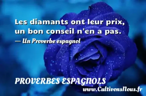 Les diamants ont leur prix, un bon conseil n en a pas. - Un Proverbe espagnol PROVERBES ESPAGNOLS
