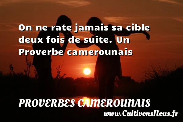 On ne rate jamais sa cible deux fois - Proverbes camerounais - Proverbes philosophiques