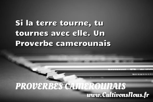 Si la terre tourne, tu tournes avec elle. - Proverbes camerounais - Proverbes philosophiques