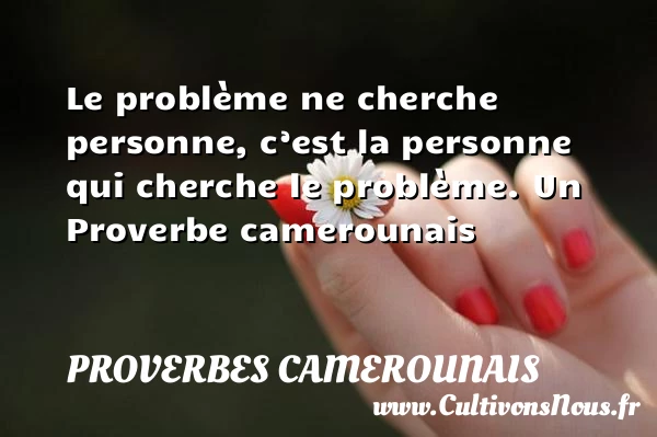 Le problème ne cherche personne, c’est la personne qui - Proverbes camerounais
