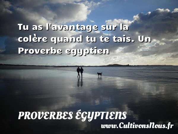 Tu as l’avantage sur la colère quand tu - Proverbes égyptiens - Devise