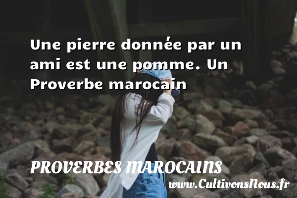 Une pierre donnée par un ami est une - Proverbes marocains - Proverbes fun - Proverbes philosophiques