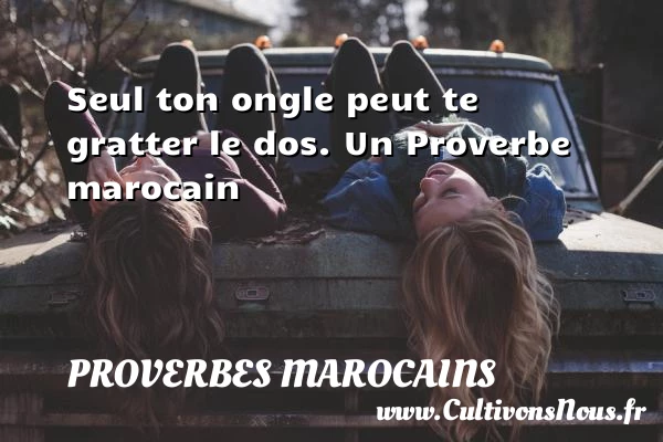 Seul ton ongle peut te gratter le dos. - Proverbes marocains