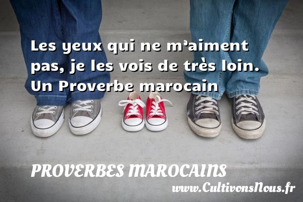 Les yeux qui ne m’aiment pas, je les - Proverbes marocains